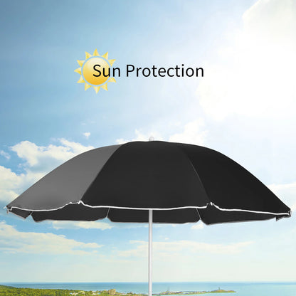 Portable Folding Picnic Double Chair W/Umbrella Table Cooler Beach Camping Black