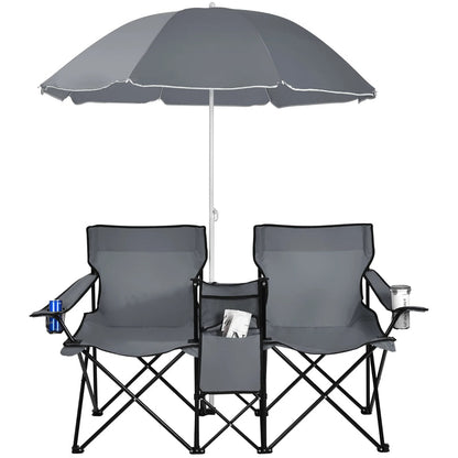 Portable 2-Person Chair w/ Cooler & Umbrella